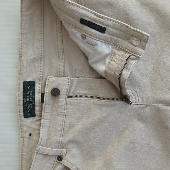 LRL Lauren Jeans Co. Ralph Lauren Heritage Jeans 10P Cream Wheat - Picture 13 of 16